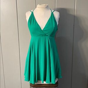 NWT Forever 21 Green Slip Dress size Small Whimsical Fairy Coquette Girl Boho
